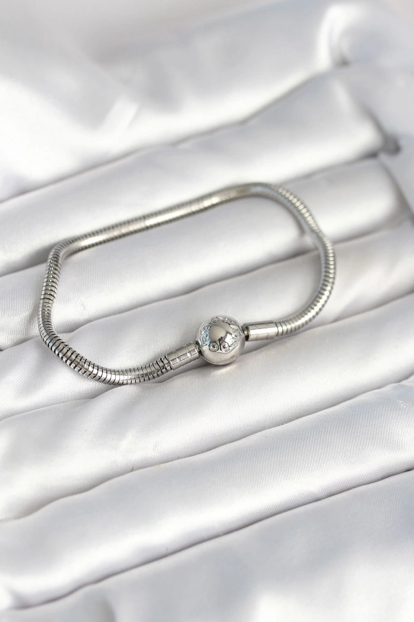 Gümüş Renk Pirinç Charm Bileklik