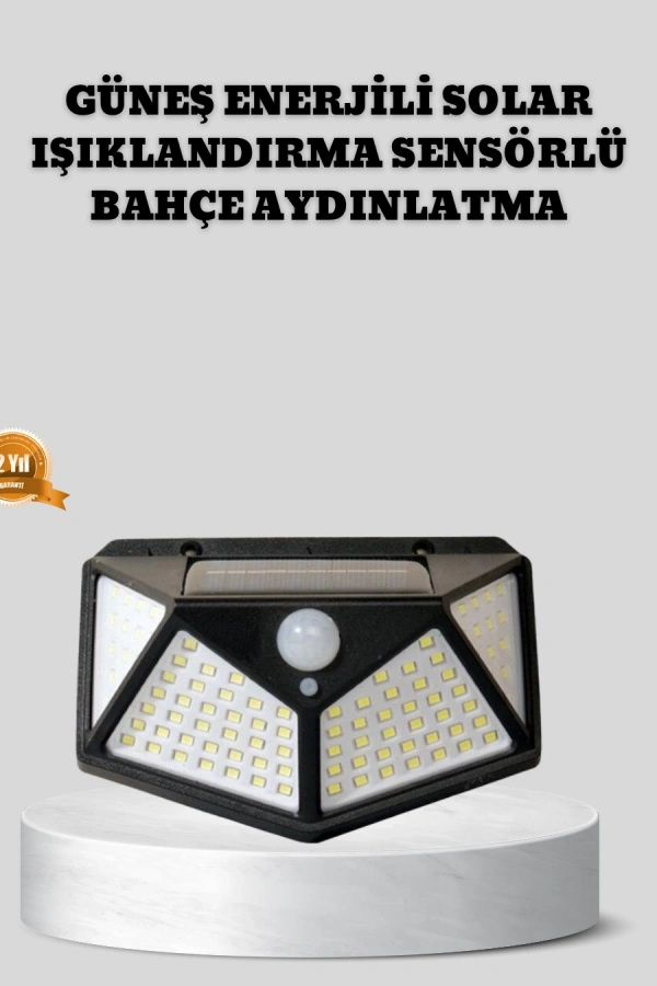 Güneş Enerjili Aydınlatma 100 LED Sensörlü Solar Dış Mekan Lamba