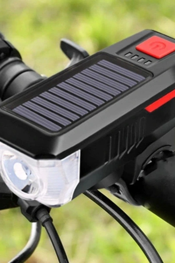 Güneş Enerjili Bisiklet Işıklı Korna