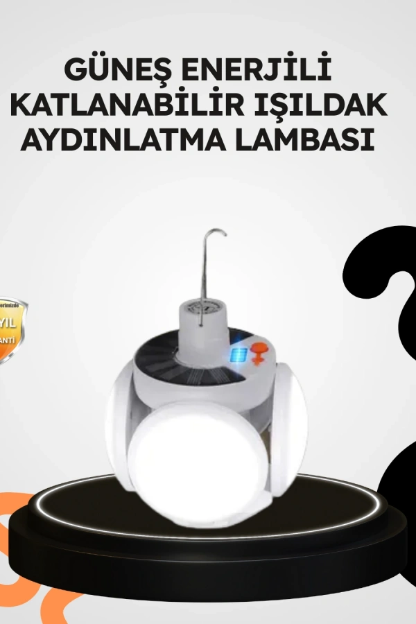 Güneş Enerjili Katlanabilir 5 Kanatlı Solar Bahçe Lambası