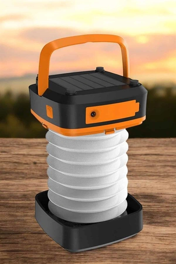Güneş Enerjili Led Lamba Kamp Lambası Katlanabilir Lamba USB Şarjlı