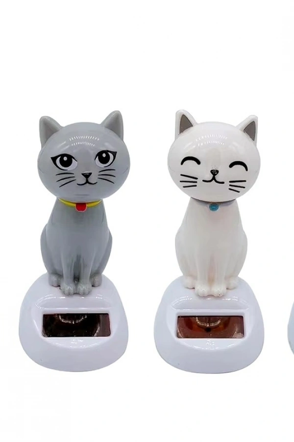 Güneş Enerjili Sallanan Kedi Figürü