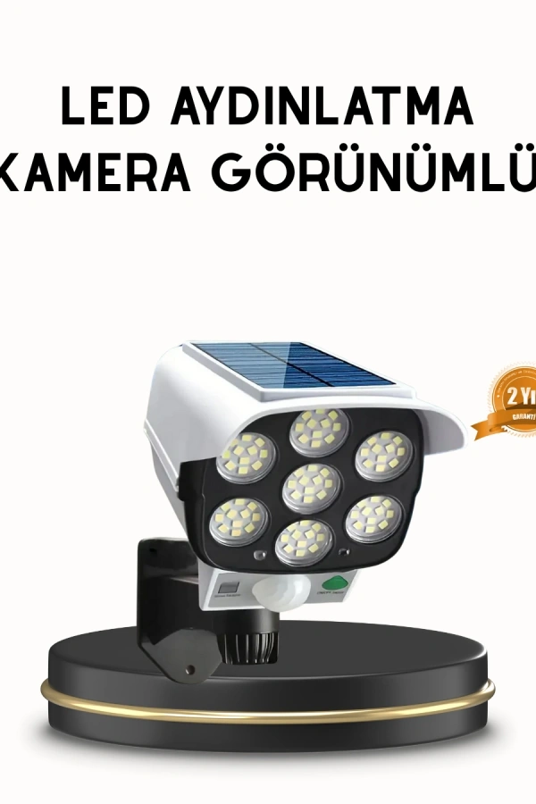 Güneş Paneliyle Şarj Olan Hareket Sensörlü Dış Mekan Güvenlik Lambası Ayarlanabilir