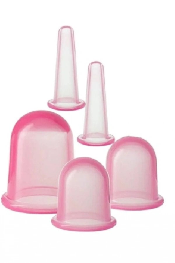 Hacamat Kupası Seti Silikon - 5li Set - Selülit Masaj Seti