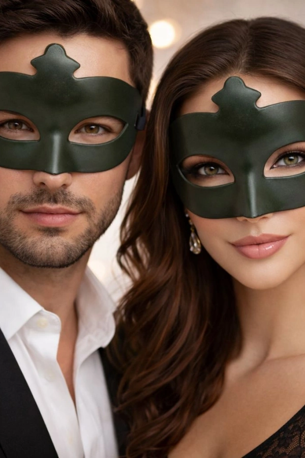 Haki Yeşil Gizemli Masquerade Maskesi