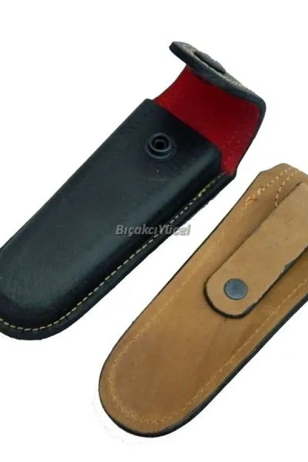 Hakiki Deri Çakı Kılıfı No:4 - 14 cm, Kemerlikli