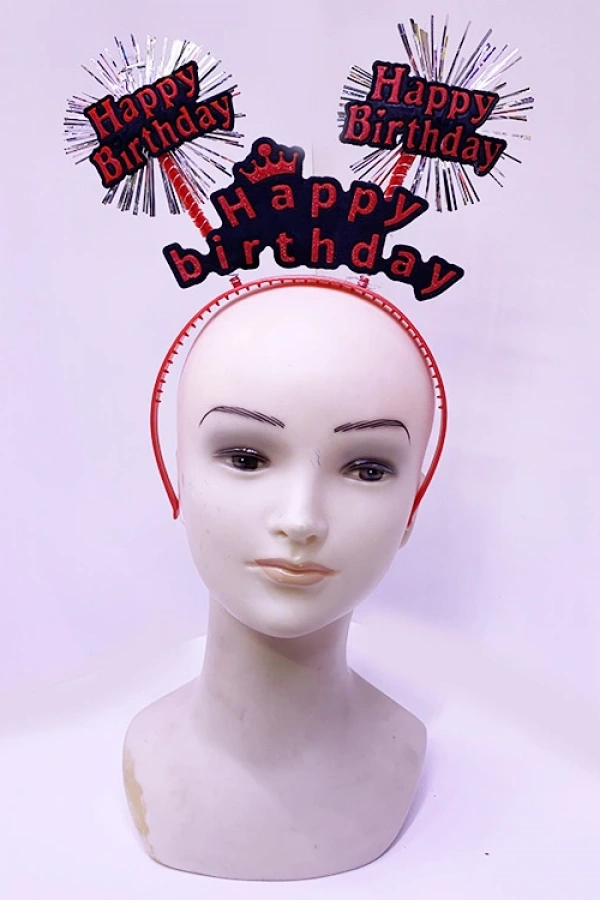 Happy Birthday Neon Kırmızı Doğum Günü Tacı