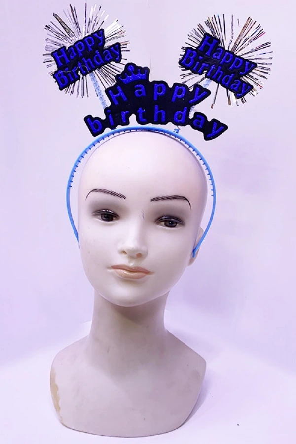 Happy Birthday Neon Mavi Doğum Günü Tacı