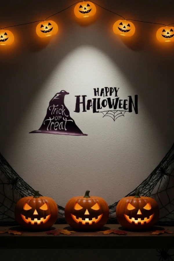 Happy Halloween Temalı Duvar Stickerı