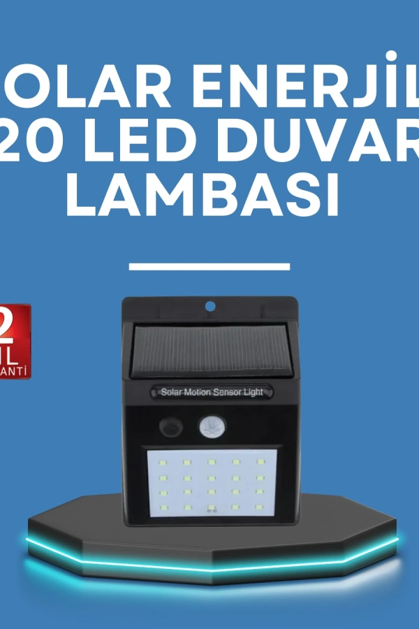 Hareket Algılamalı Solar LED Güvenlik Lambası