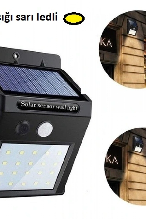 Hareket Sensörlü Güneş Enerjili Lamba 20 led