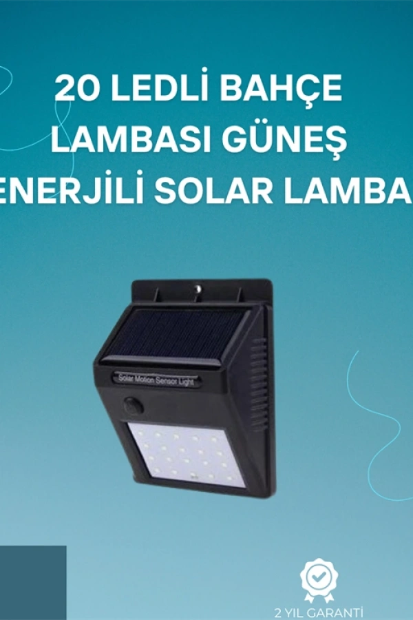 Hareket Sensörlü Solar Lamba | 120° Algılama Açısı, 3-4 Metre Mesafe, Suya Dayanıklı LED