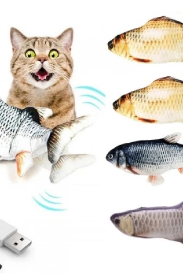 Hareketli Balık Kedi Oyuncağı Şarjlı