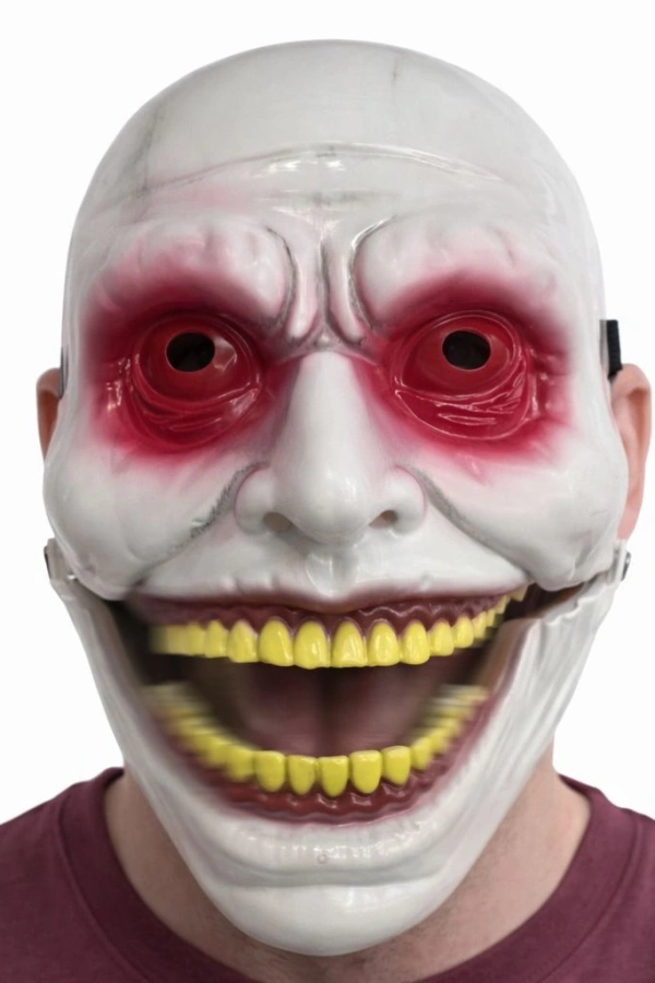 Hareketli Çene Mekanizmalı Korku Maskesi Kırmızı
