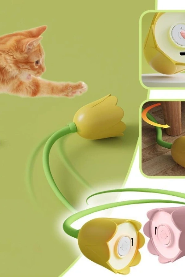 Hareketli Çiçek Kedi Oyuncağı