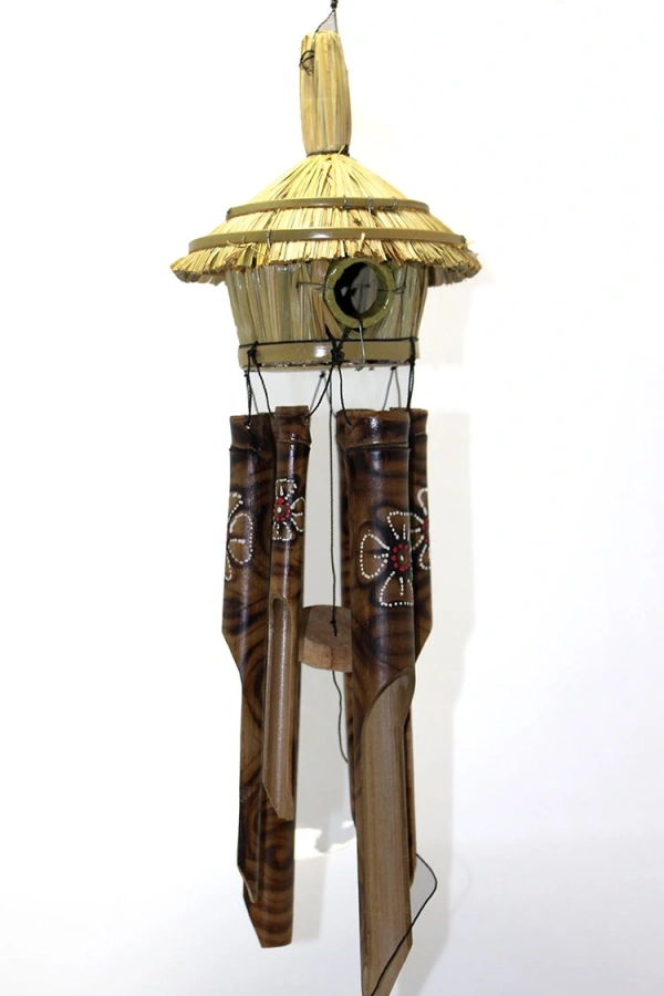 Hasır Kuş Yuvalı Bambu Çan 50 cm