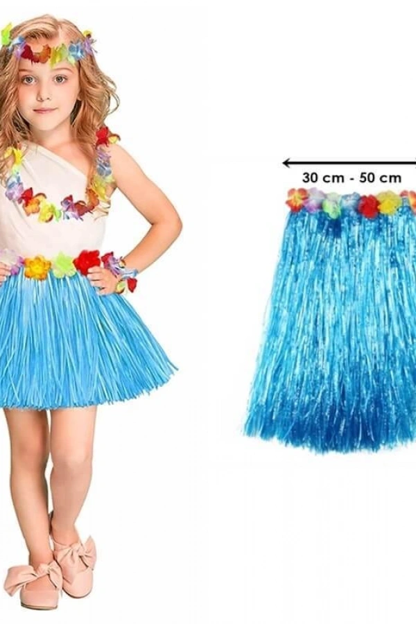 Hawaii Hula Eteği Mavi Renk 40 cm