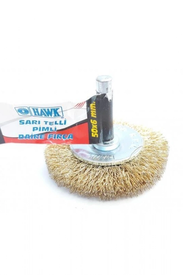 Hawk HA10129 Pimli Sarı Tel Daire Fırça 50x6 mm