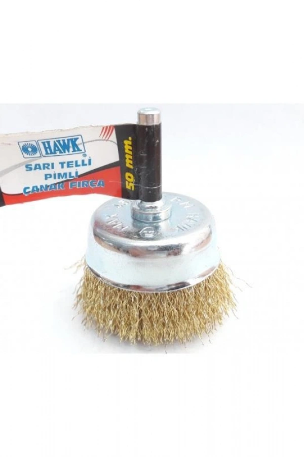 Hawk HA10145 Pimli Sarı Tel Çanak Fırça 50 mm