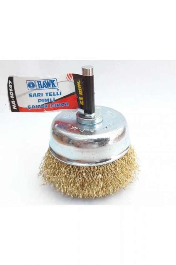 Hawk HA10147 Pimli Sarı Tel Çanak Fırça 65 mm