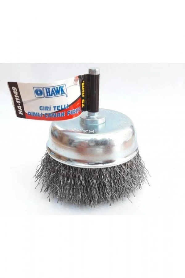 Hawk HA11149 Pimli Gri Tel Çanak Fırça 75 mm