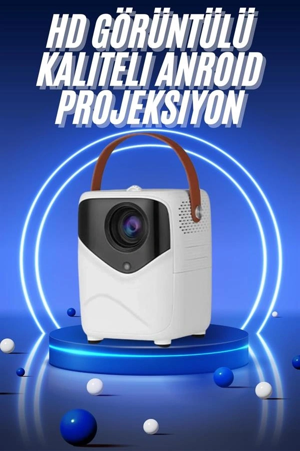 HD Ayaklı Portatif Projeksiyon Cihazı Bluetooth Wifi Akıllı Android İşlemcili