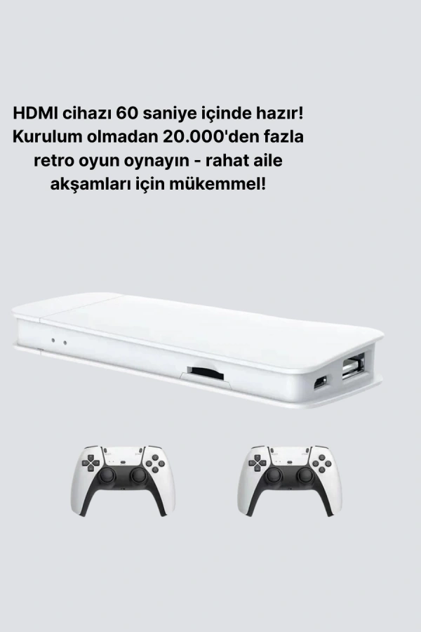 HDMI ve Kablosuz Kontrolcülü 20.000 Oyunlu Retro Oyun Konsolu