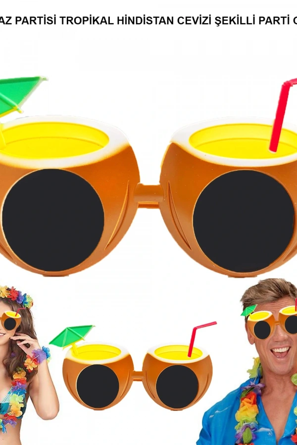 Hindistan Cevizi Tasarımlı Yaza Merhaba Parti Gözlüğü