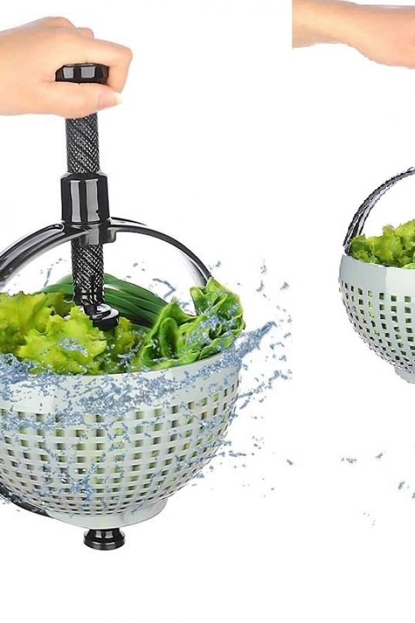 Hızlı Salata Kurutucu Süzgeç- Dönerli Süzgeç Dev Boy