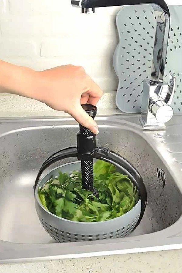 Hızlı Salata Kurutucu Süzgeç- Dönerli Süzgeç Dev Boy