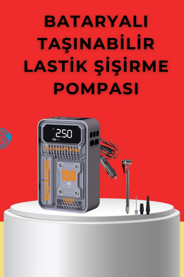 Hızlı Şişirme Güçlü Motorlu 150 PSI Araba Lastik Pompası
