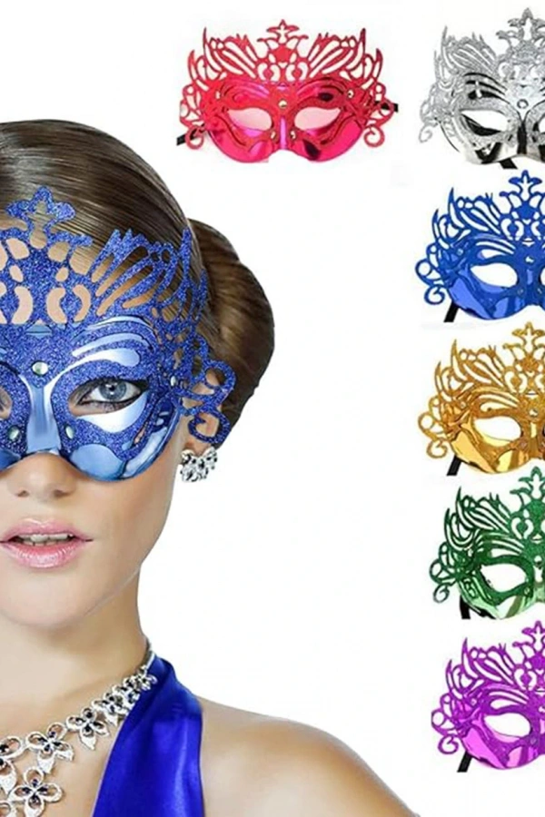 Hologramlı Balo Venedik Parti Maskesi 6 Adet