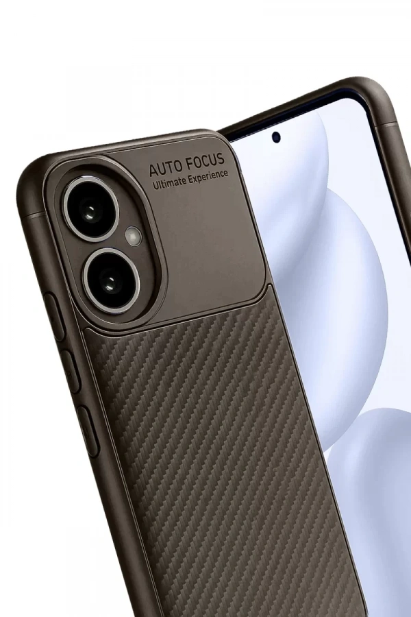 Honor 400 Kılıf Auto Focus Karbon Kapak - Kahverengi