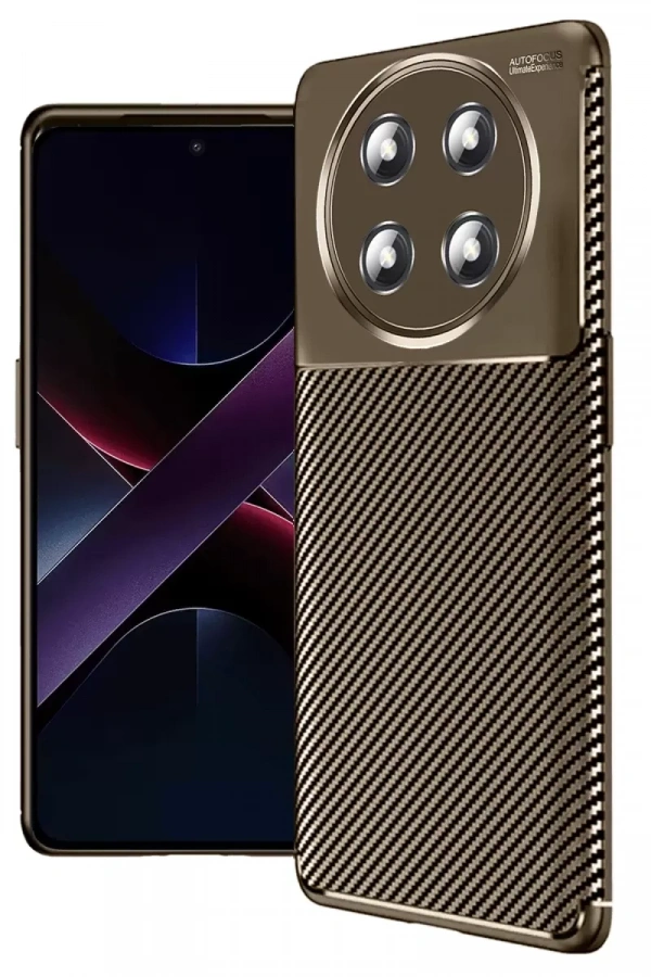 Honor Magic 7 Lite Kılıf Auto Focus Karbon Kapak - Kahverengi