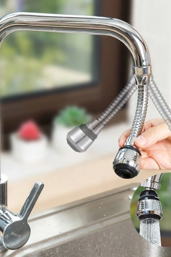 Hortumlu Esnek Su Tasarruflu 2 Modlu Musluk Başlığı