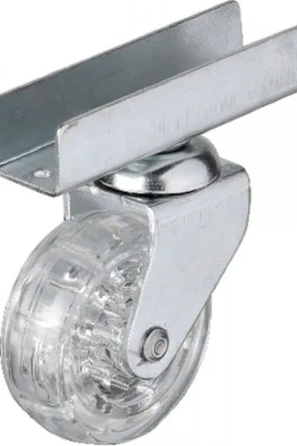 Hts 327 - 50x20 mm Şeffaf Makaralı Uzun U Tablalı Teker 4 Adet