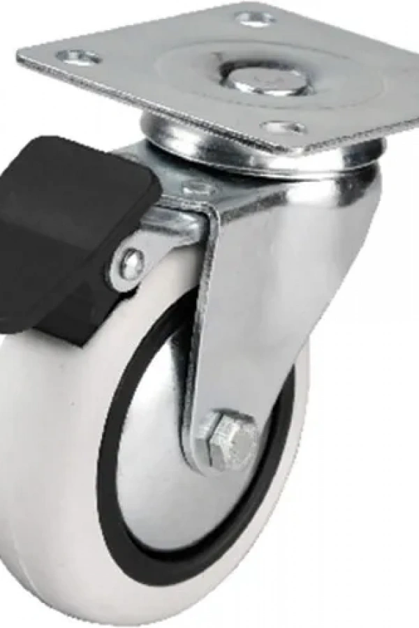 Hts 353 - 75x25 mm PVC Makaralı Tablalı Frenli Teker 4 Adet