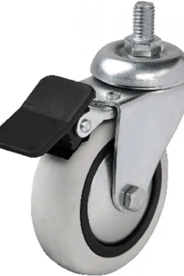 Hts 354 - 75x25 mm PVC Makaralı Vidalı Frenli Teker 4 Adet