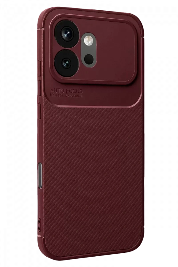 Huawei Honor 600 Auto Focus Karbon Kapak - Bordo