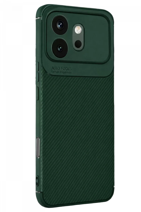 Huawei Honor 600 Auto Focus Karbon Kapak - Koyu Yeşil