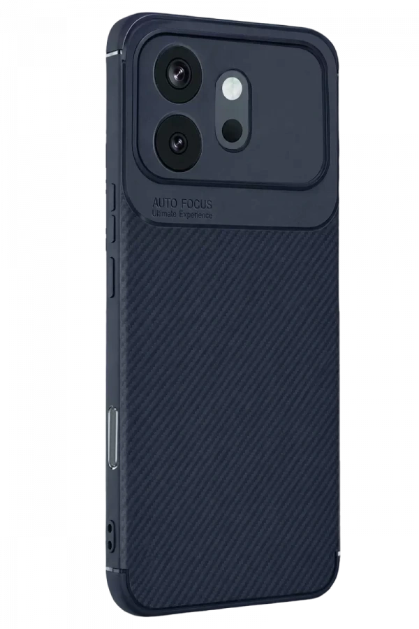 Huawei Honor 600 Auto Focus Karbon Kapak - Lacivert