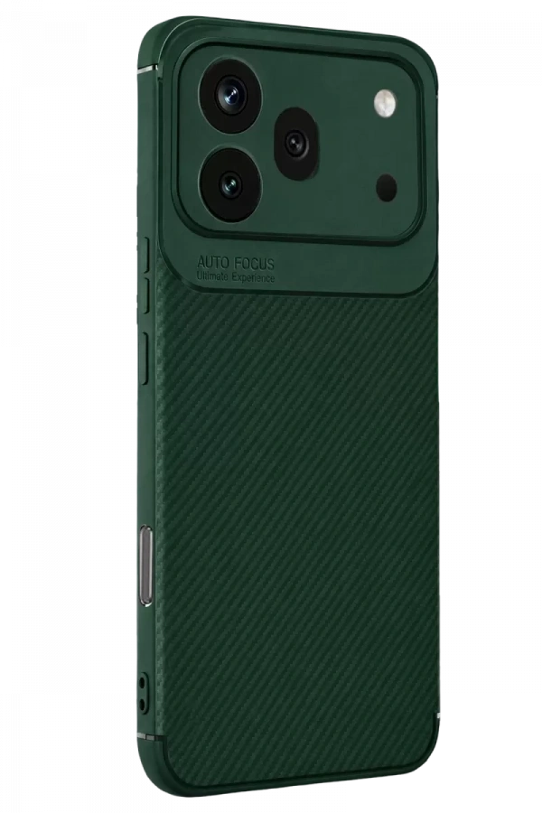 Huawei Honor 600 Pro Auto Focus Karbon Kapak - Koyu Yeşil