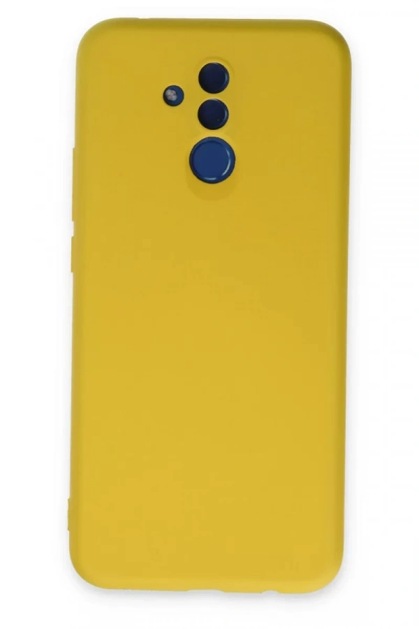 Huawei Mate 20 Lite Kılıf Nano içi Kadife Silikon - Sarı