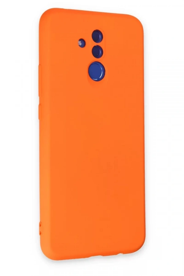 Huawei Mate 20 Lite Kılıf Nano içi Kadife Silikon - Turuncu