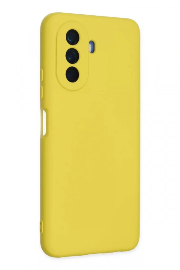 Huawei Nova Y70 Kılıf Nano içi Kadife Silikon - Sarı