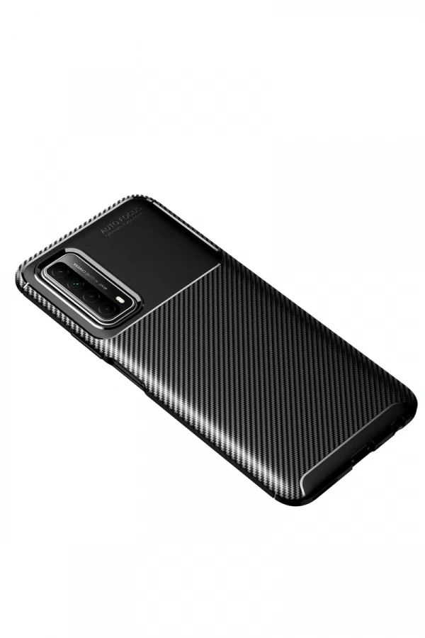 Huawei P Smart 2021 Kılıf Auto Focus Karbon Kapak - Siyah
