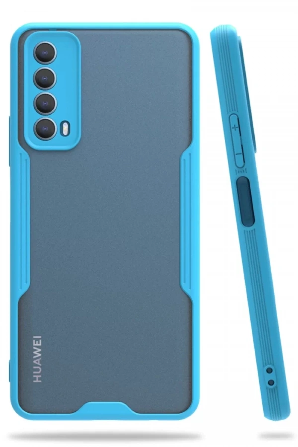 Huawei P Smart 2021 Kılıf Platin Silikon - Mavi