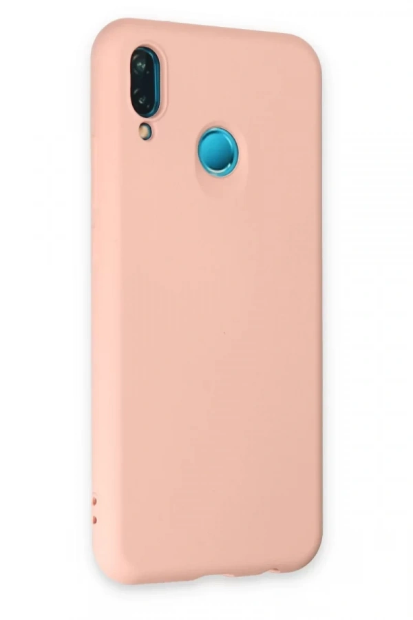 Huawei P20 Lite Kılıf Nano içi Kadife Silikon - Pudra