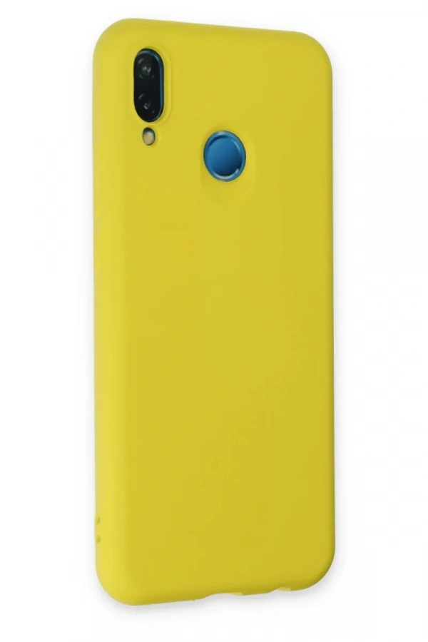 Huawei P20 Lite Kılıf Nano içi Kadife Silikon - Sarı