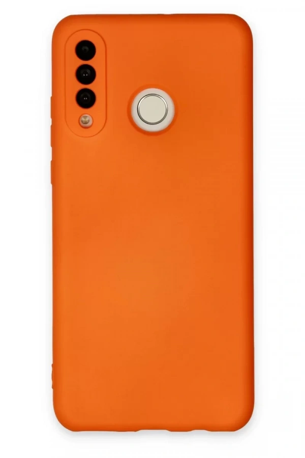 Huawei P30 Lite Kılıf Nano içi Kadife Silikon - Turuncu